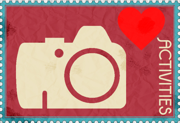 a stamp created for the "activities" button on the wedding website