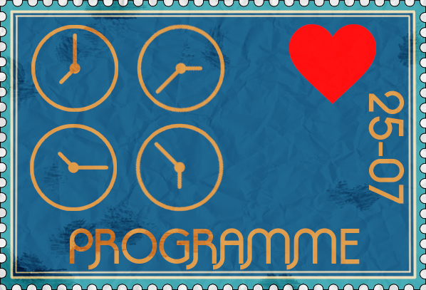 a stamp created for the "programme" button on the  website.