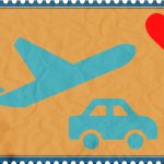 a stamp created for the "travel" button of the wedding website