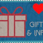 a stamp created for the "gifts" button on the wedding website.
