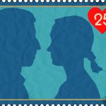 a stamp of the couples' profiles including the date of the wedding (25th July)  to be used throughout the site.