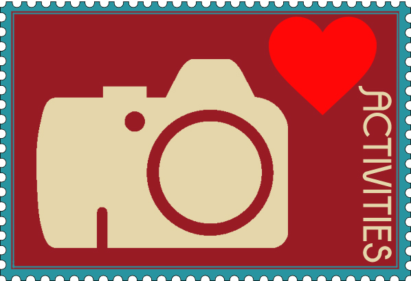 Stamp designed for the "Activities" button on the wedding website.